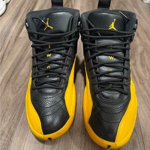 Jordan 12 Black and University Gold